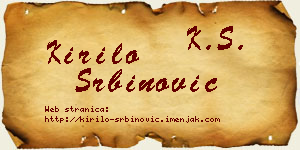 Kirilo Srbinović vizit kartica